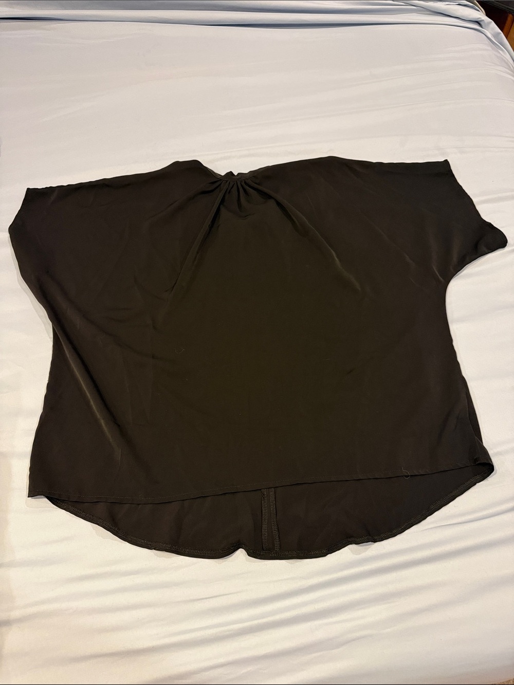 SHEIN Black Short Sleeve Scoop-Back Tunic Top
